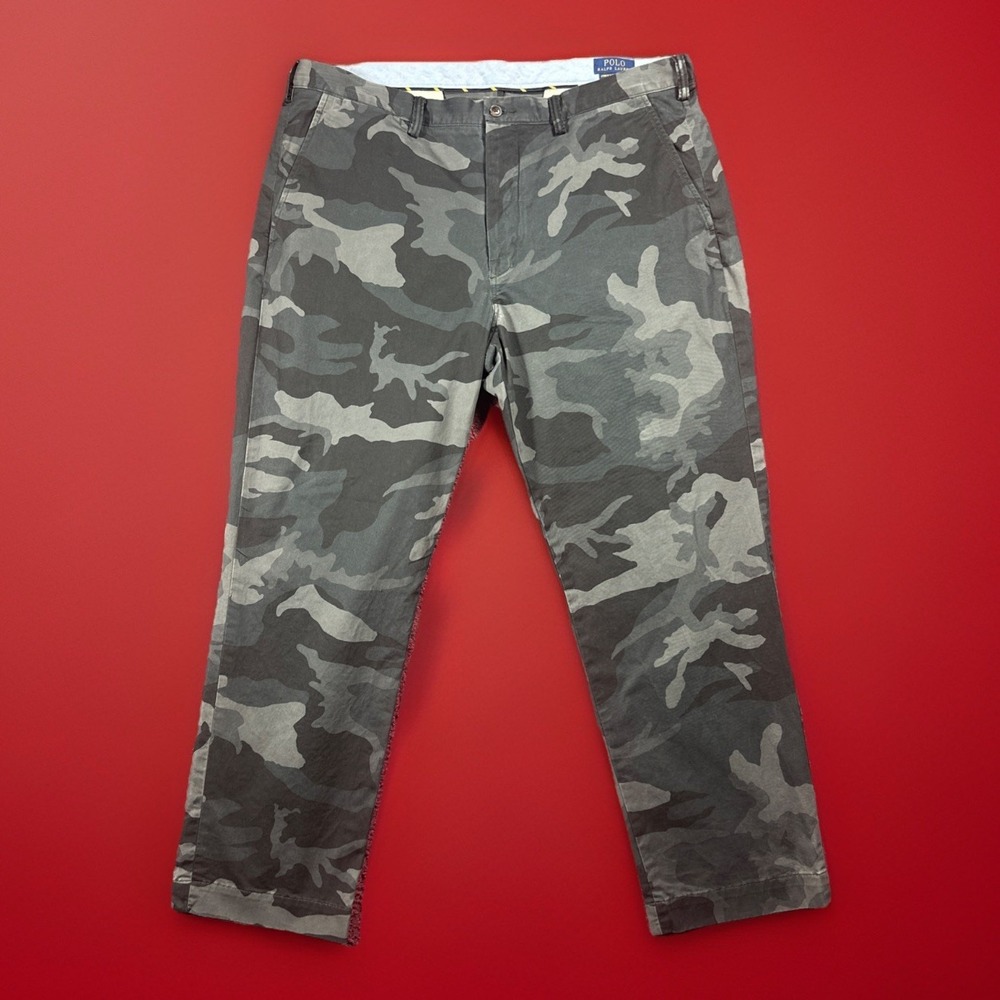 Polo Ralph Lauren Mens Size 40x30 Stretch Straight Fit Camo Chino Pants